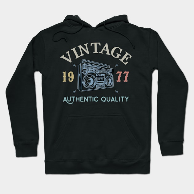 43 Years Old 1977 Vintage 43rd Birthday Anniversary Gift Hoodie by bummersempre66